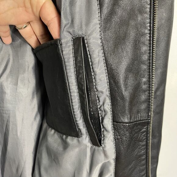 Izod Leather Men’s Black Flight Bomber Genuine Leather Jacket Size XL / RN107062 - Picture 8 of 10